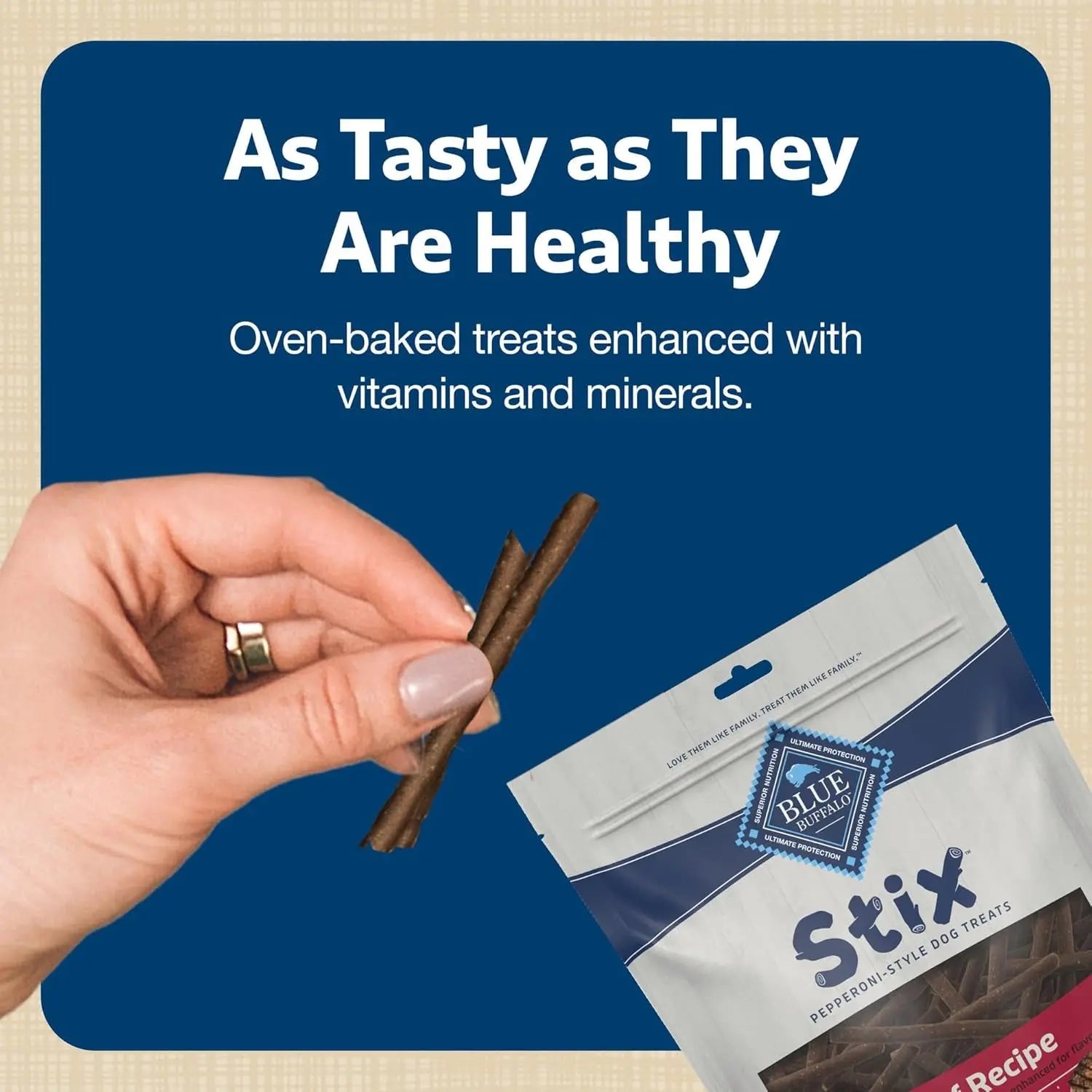 Blue Buffalo Stix Soft Dog Treats Beef 1oz ToGo 12 Pack Natural