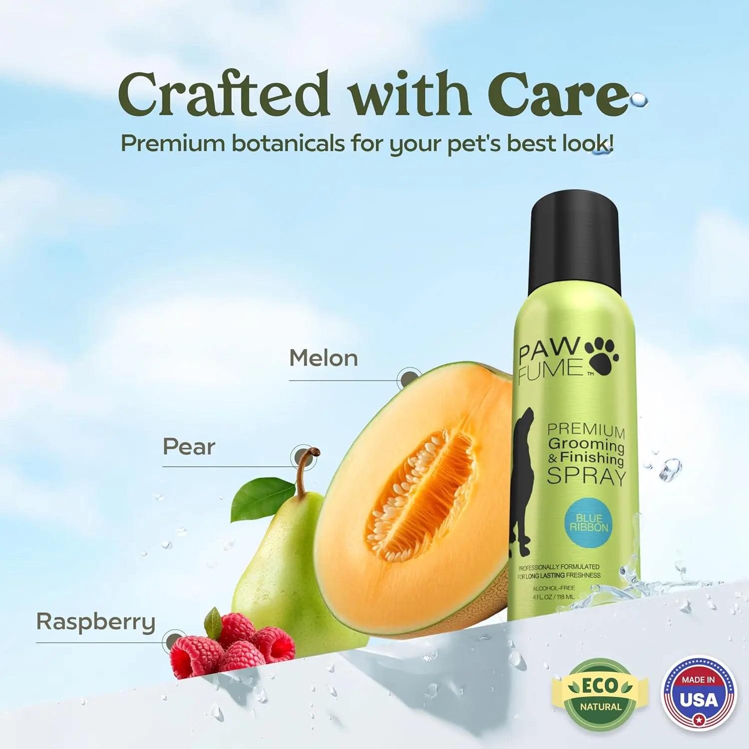 Blue Ribbon Eco Friendly Dog Perfume: Alcohol-Free, Probiotic Deodorizer & Detangler