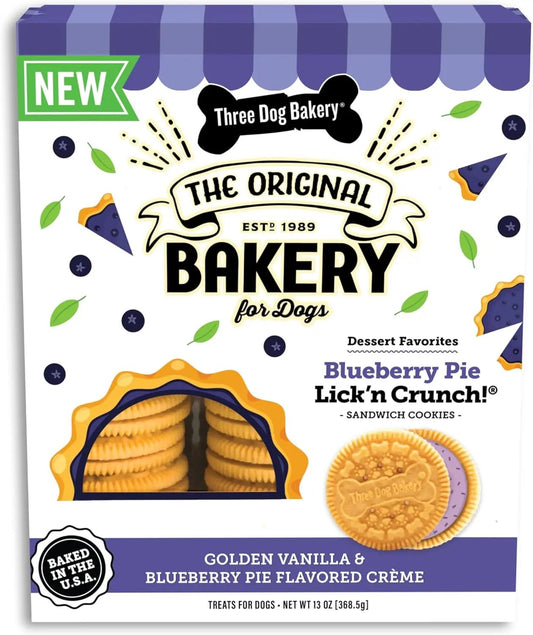 Blueberry Pie Lick’N Crunch Dog Cookies – Real Blueberries, Puppy Treat & Snack Blueberry Pie 13 Ounce (Pack Of 1)