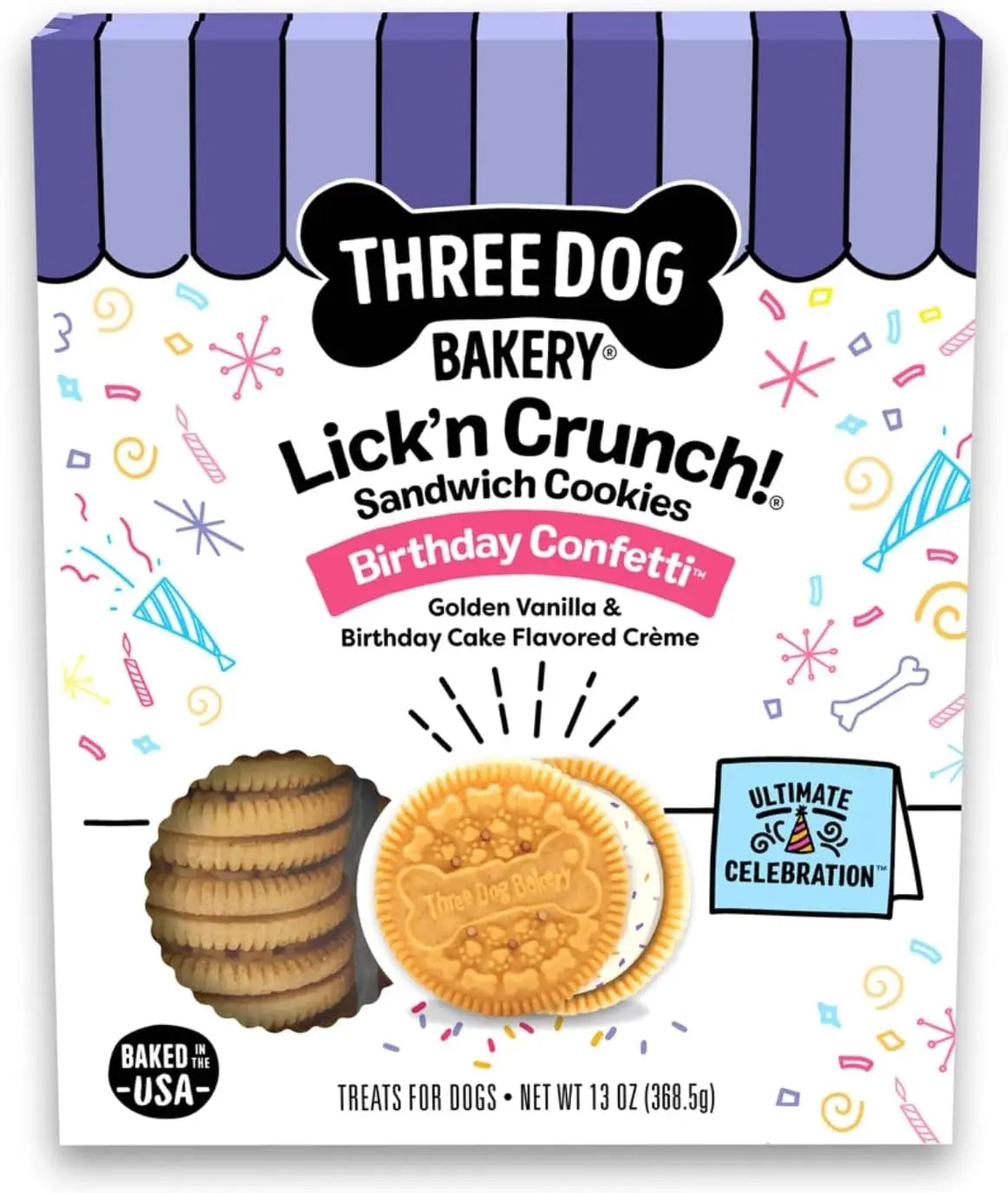 Blueberry Pie Lick’N Crunch Dog Cookies – Real Blueberries, Puppy Treat & Snack Confetti 13 Ounce (Pack Of 1)