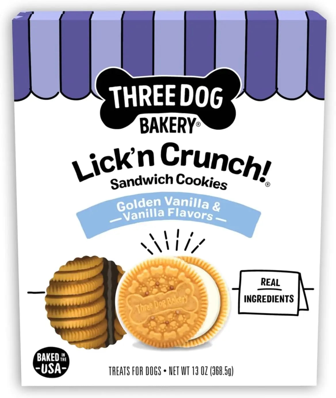 Blueberry Pie Lick’N Crunch Dog Cookies – Real Blueberries, Puppy Treat & Snack Golden Vanilla 13 Ounce (Pack Of 1)