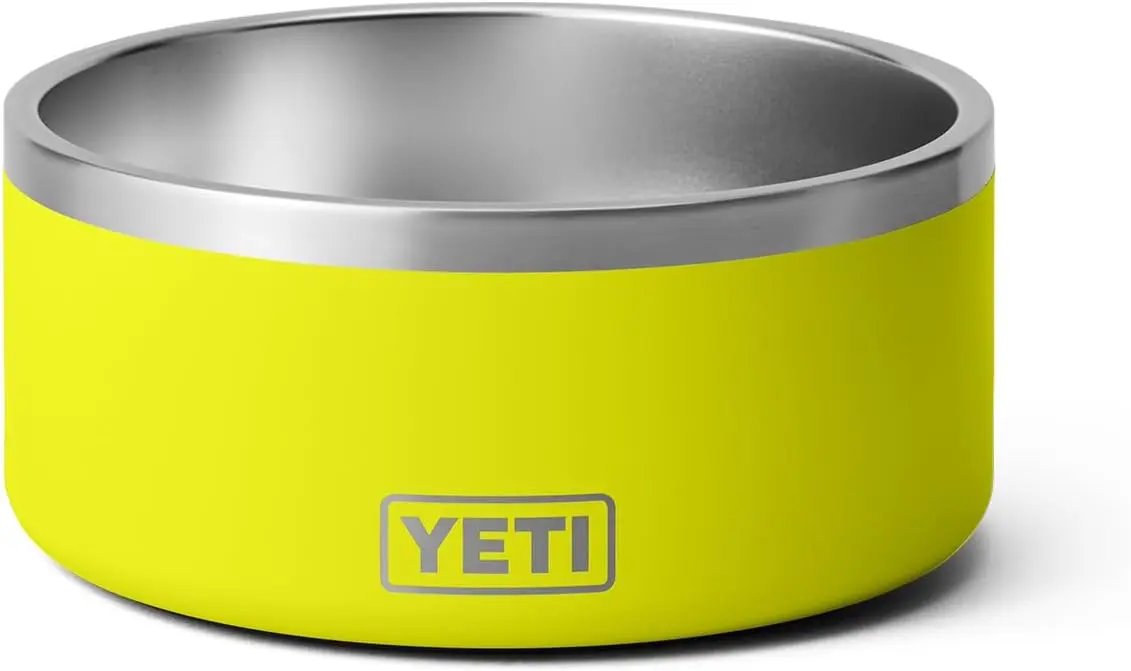 YETI 8, Stainless Steel, Non-Slip Dog Bowl, Holds 64 Ounces Firefly Yellow