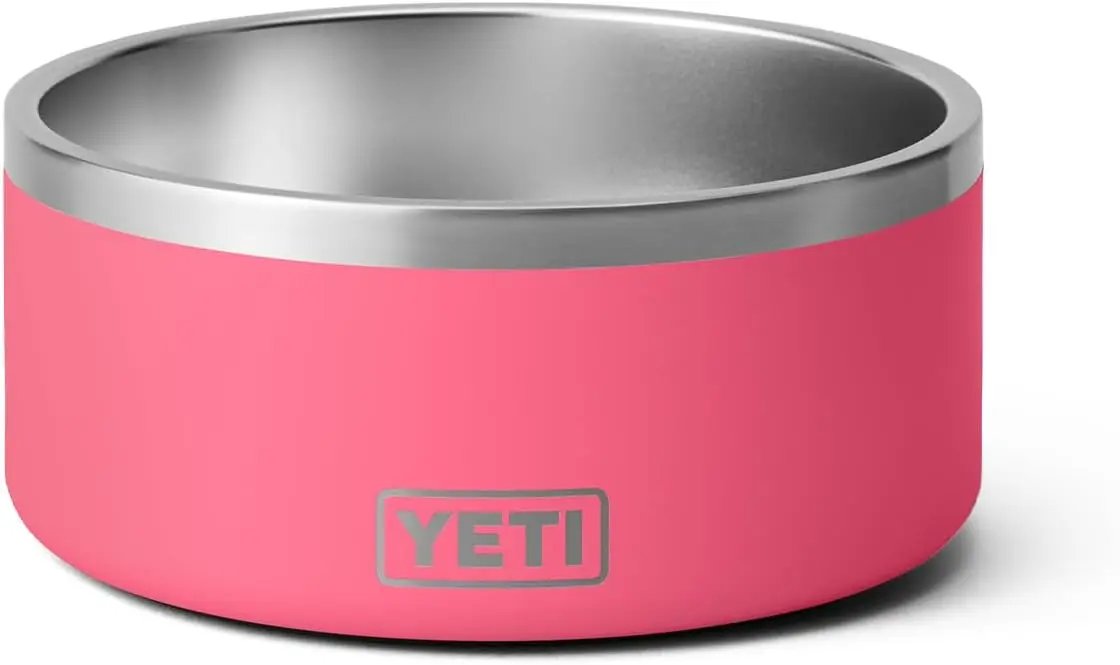 YETI 8, Stainless Steel, Non-Slip Dog Bowl, Holds 64 Ounces Tropical Pink