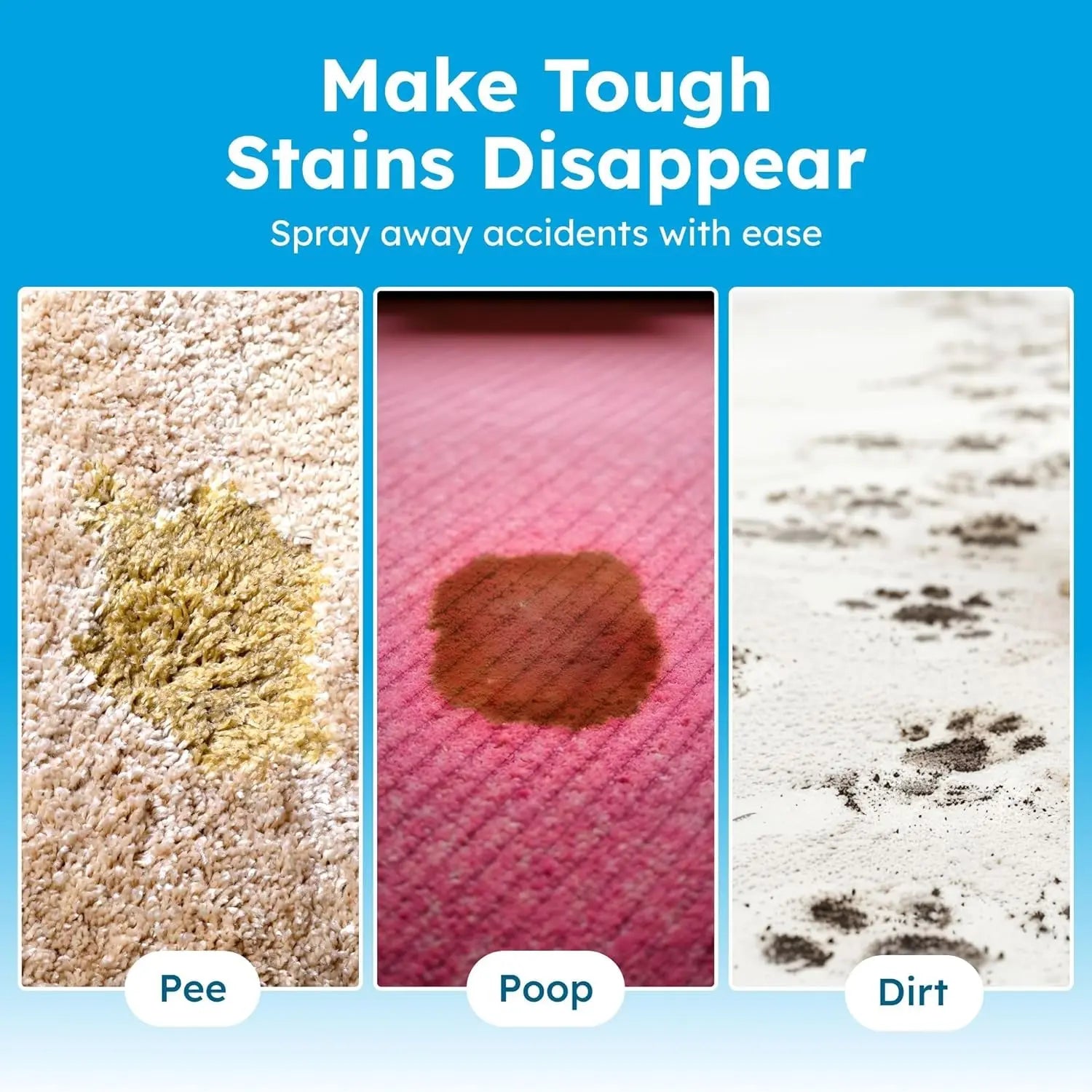 BugMD Enzyme Cleaner Pet Urine Stain Odor Remover Unscented Carpet Spray