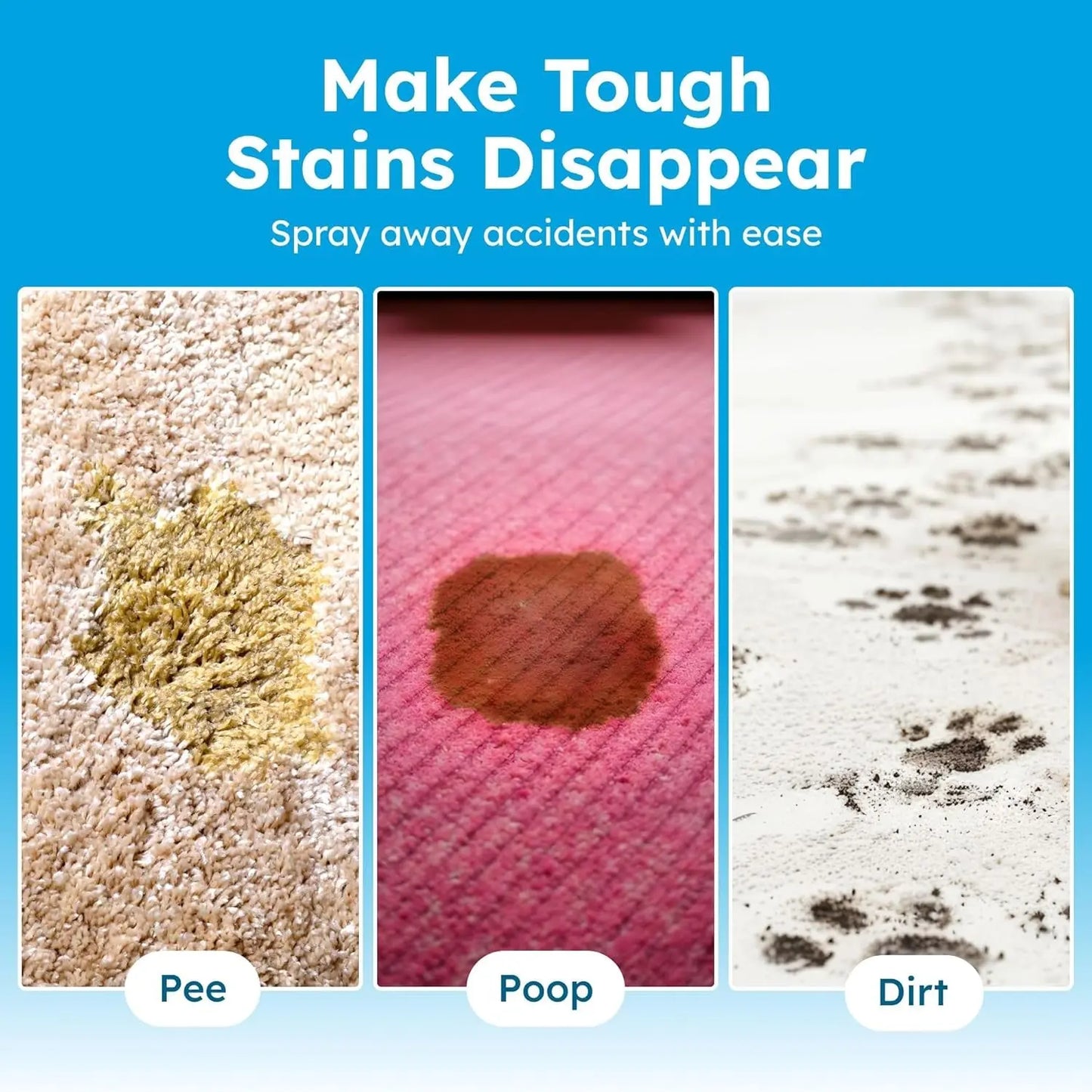 BugMD Enzyme Cleaner Pet Urine Stain Odor Remover Unscented Carpet Spray