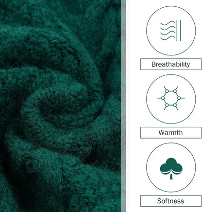 Cable Knit Dog Sweater Dress | Soft Turtleneck Warm Pet Pullover (XS–XL)