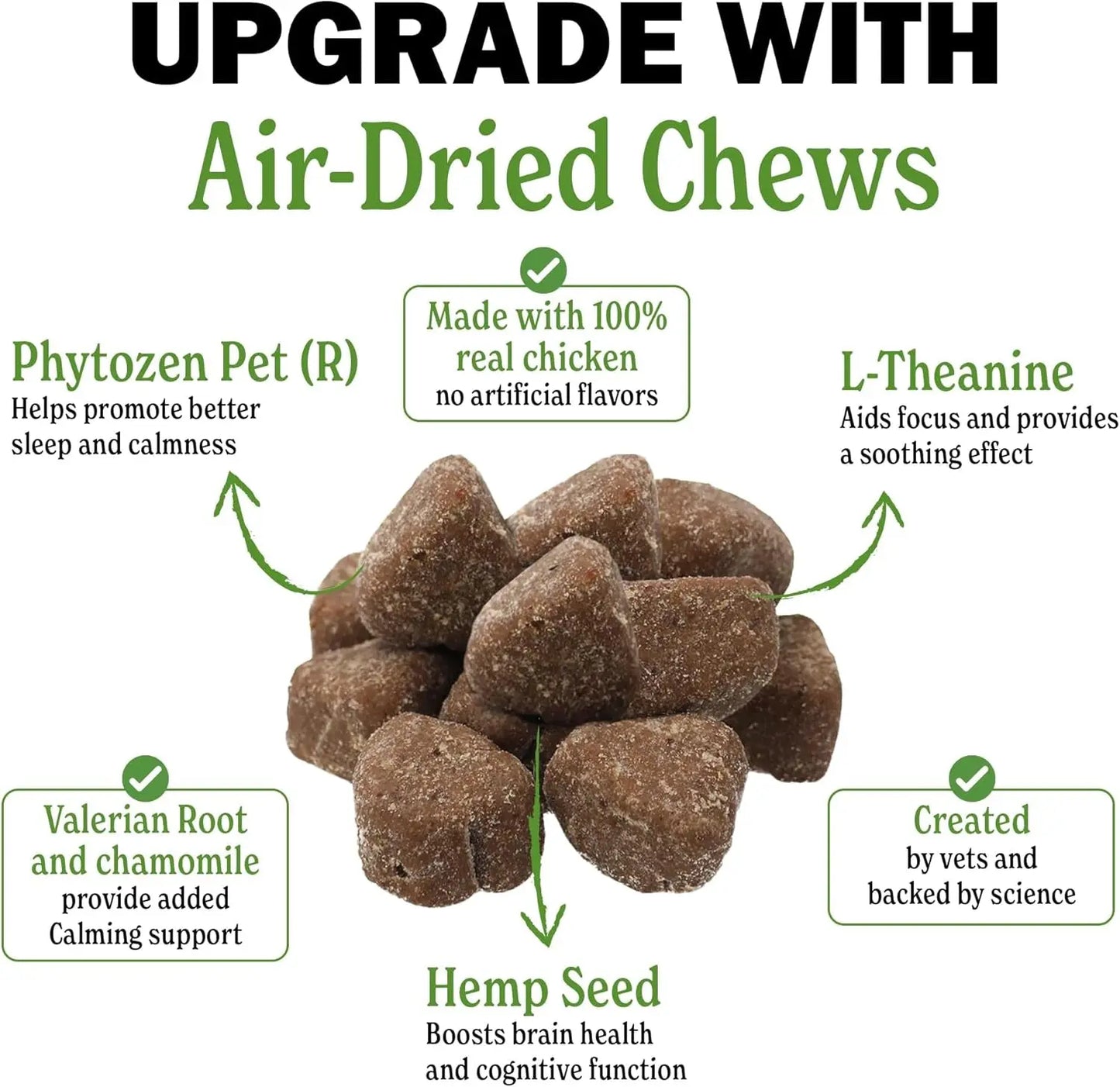 Calming Chews for Dogs, Vet-Reviewed Anxiety Support Treats, Hemp-Free