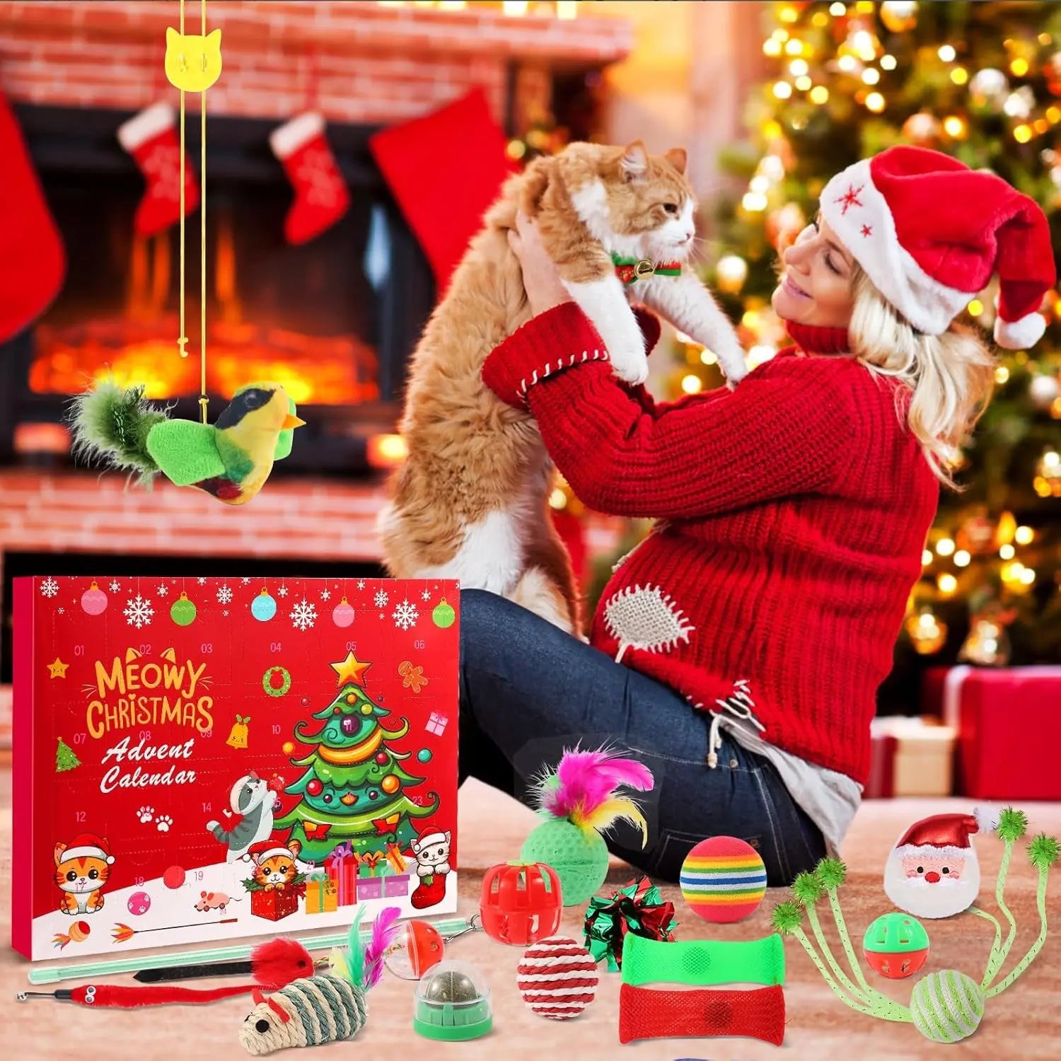 Cat Advent Calendar 2025 24-Day Christmas Countdown with Cat Toys 24 Pack