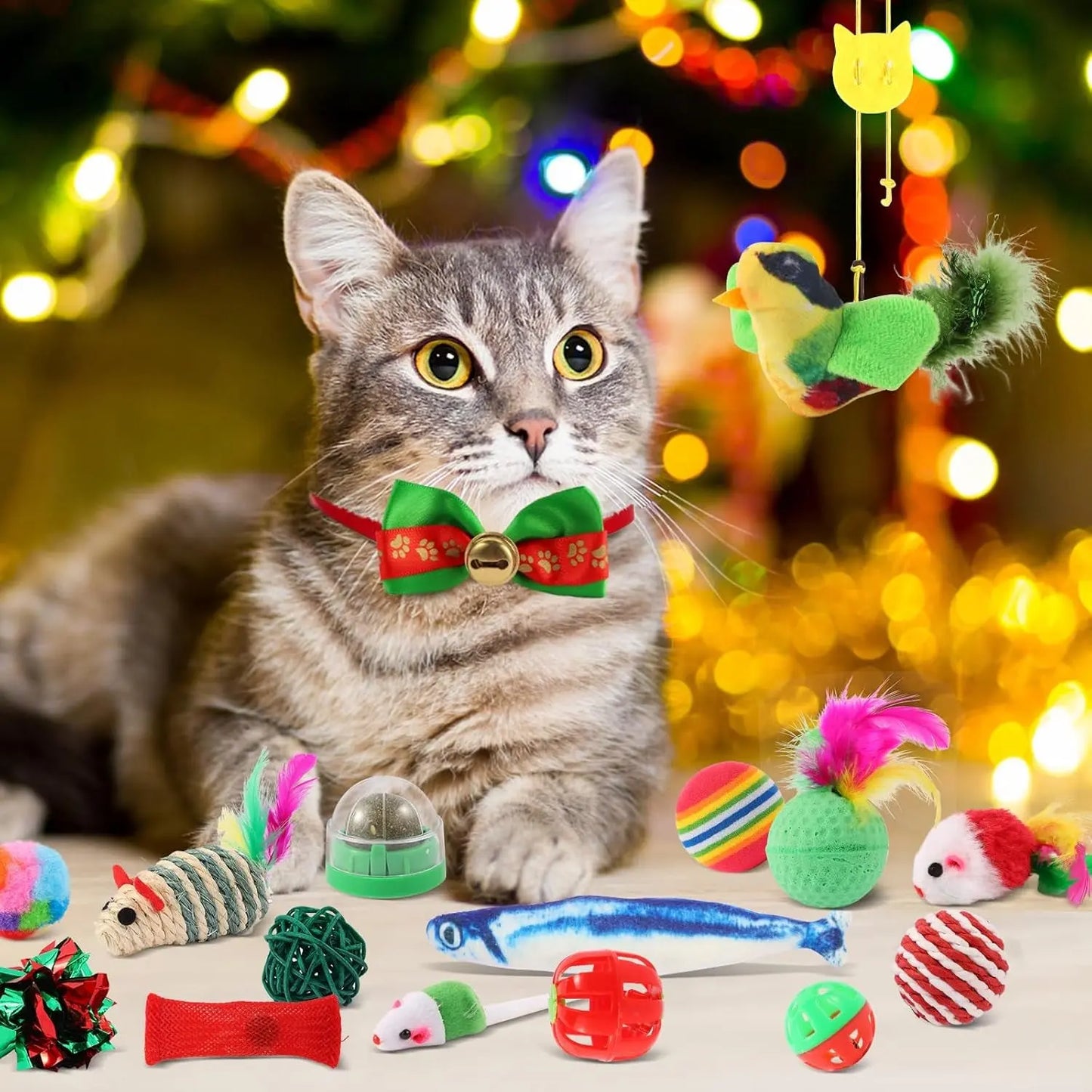 Cat Advent Calendar 2025 24-Day Christmas Countdown with Cat Toys 24 Pack