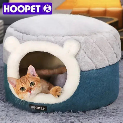 Cat Bed House, Soft Plush Warm Pet Nest with Cushion for Small Dogs & Cats, Cozy Winter Sleeping Mat