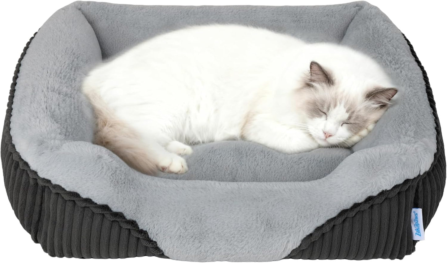 Cat Couch Bed Faux Fur Pet Sofa Washable Non Slip Small Pets Grey Small