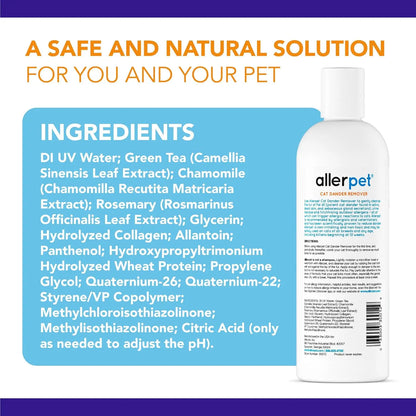 Cat Dander Remover Spray – Allergy Relief for Cats & Humans, Natural Chamomile & Rosemary, 12oz