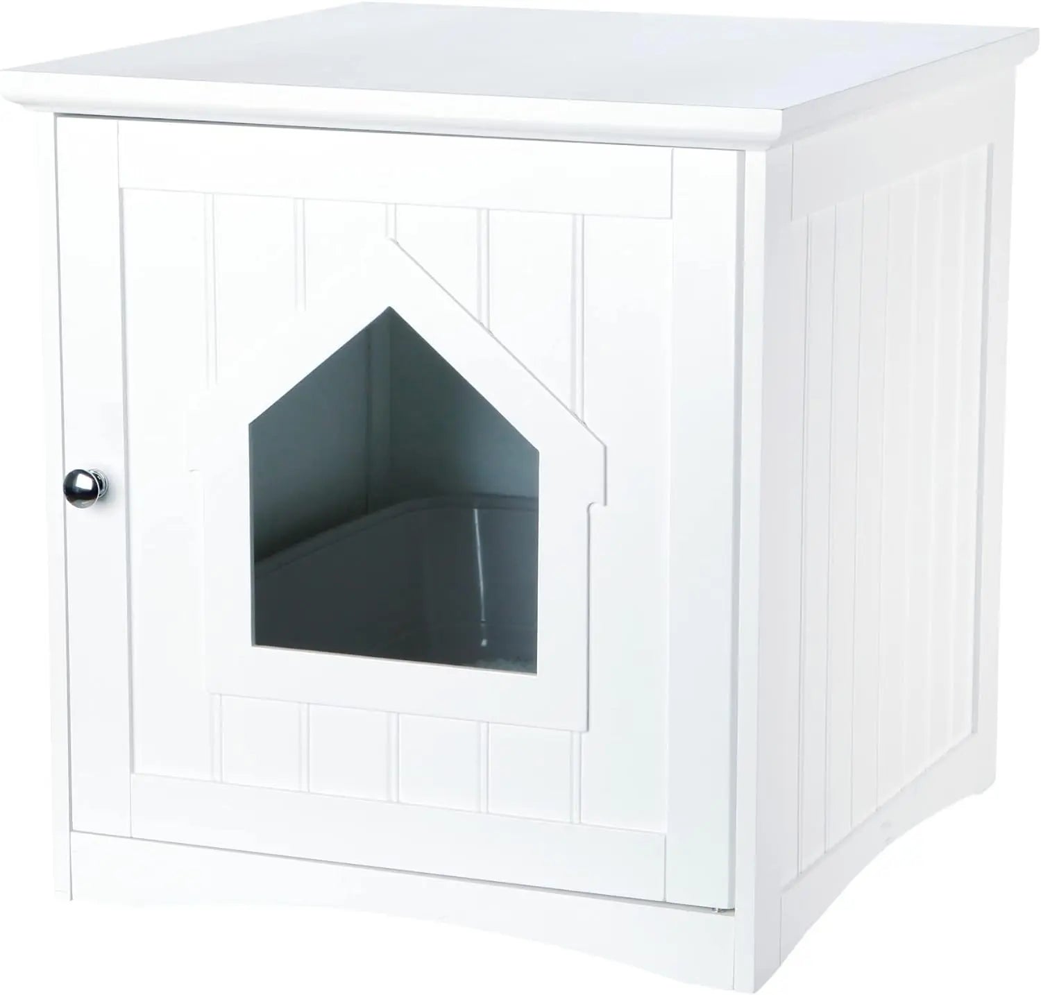 Cat Litter Box Enclosure Cabinet – Hidden Kitty Litter Furniture White