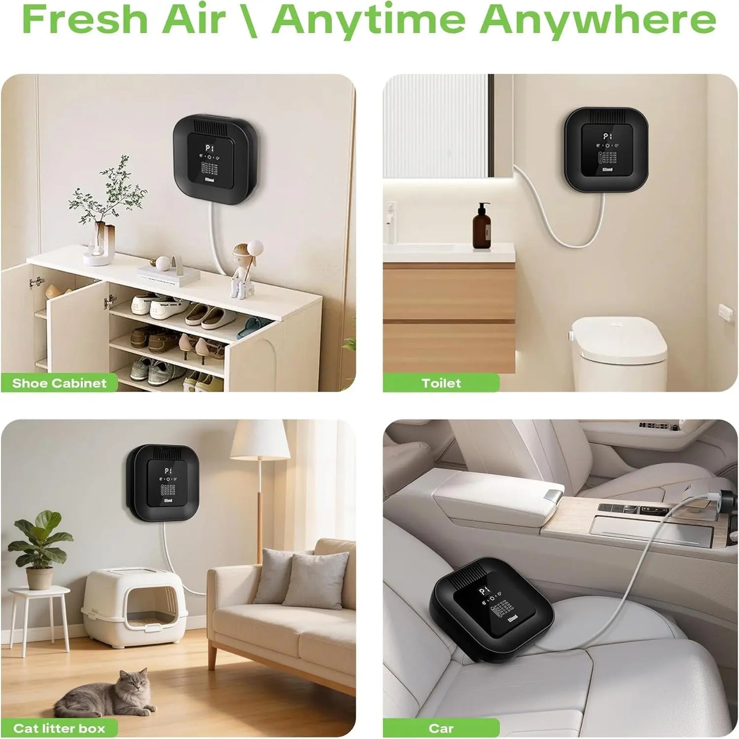 Cat Litter Deodorizer & Aromatherapy Ozone Air Purifier 5 Mode USB Plug In