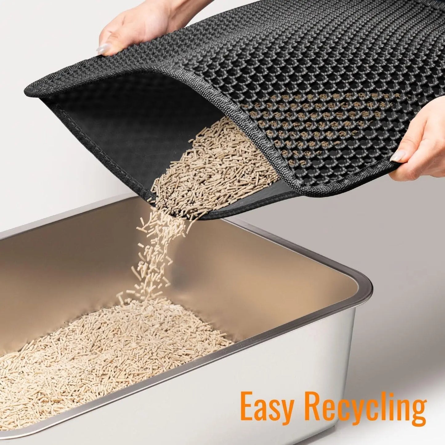 Cat Litter Mat –Waterproof & Urine Proof, Scatter Control, Easy Clean, Washable, BPA-Free