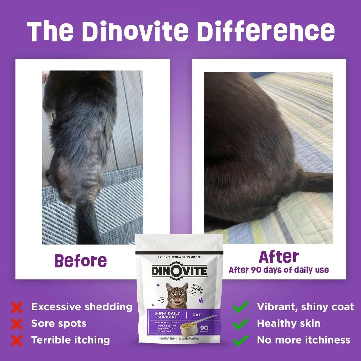 Cat Multivitamin Supplement with Probiotics, Omega 3 & Skin + Coat Support
