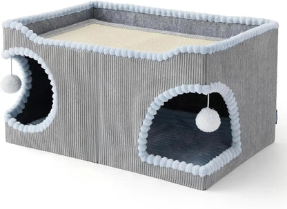 Cat Scratcher House with Removable Sisal Top, Foldable Cat Furniture
