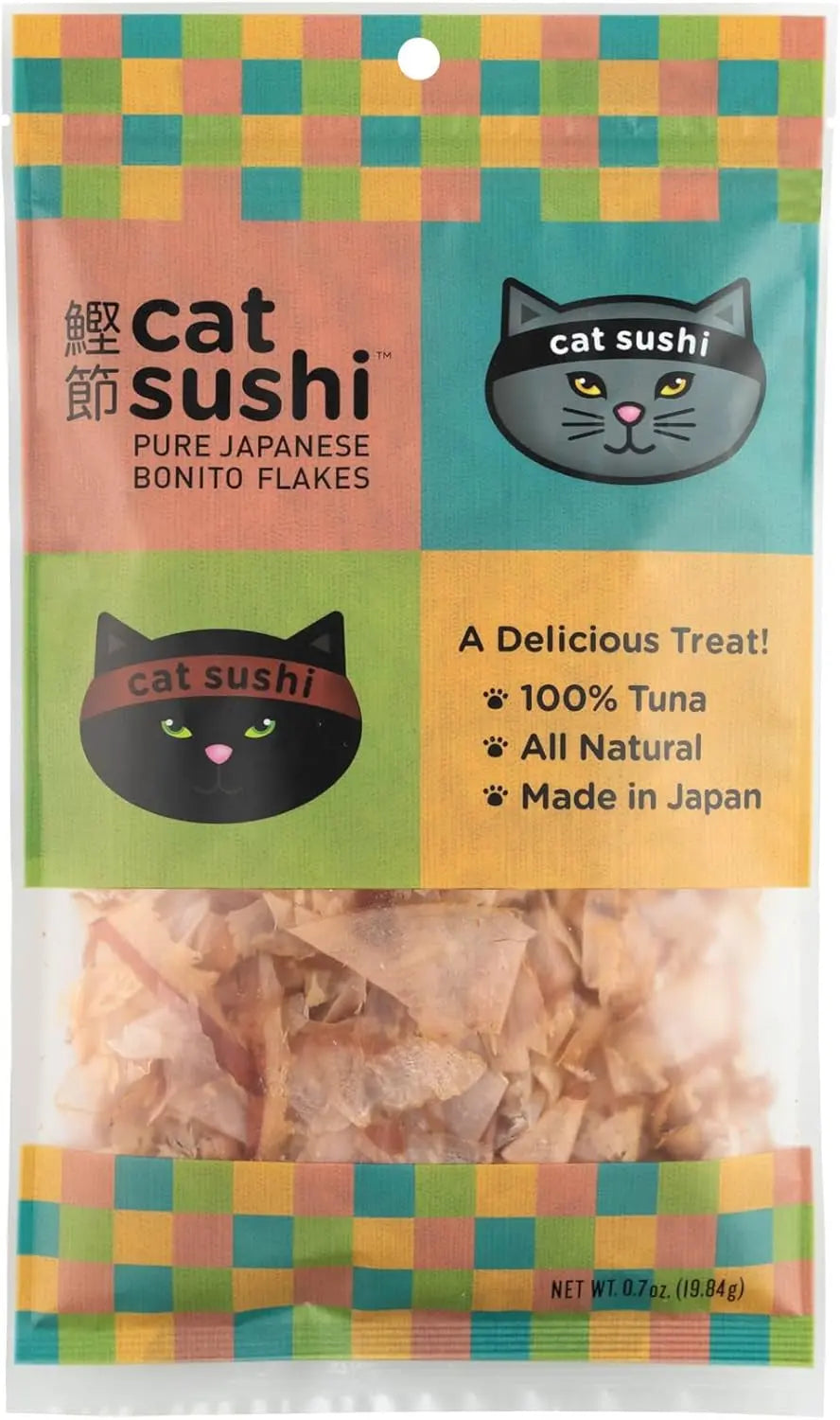 Cat Sushi Bonito Flakes Treats, 100% Pure Tuna Meal Topper for Cats Classic 0.7 Ounce (Pack Of 1)