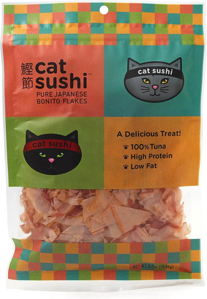 Cat Sushi Bonito Flakes Treats, 100% Pure Tuna Meal Topper for Cats