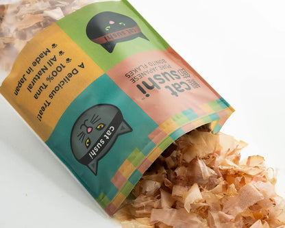 Cat Sushi Bonito Flakes Treats, 100% Pure Tuna Meal Topper for Cats