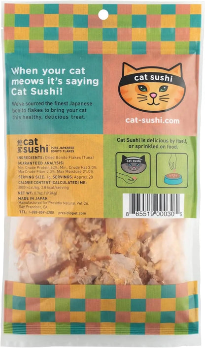 Cat Sushi Bonito Flakes Treats, 100% Pure Tuna Meal Topper for Cats