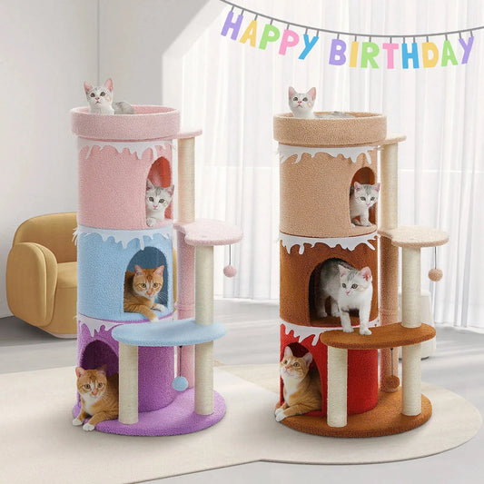 Cat Tree Tower Condo – Multi-Tier Cake Design, Sisal Scratching Posts, Indoor Cat House