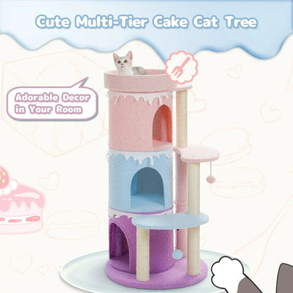 Cat Tree Tower Condo – Multi-Tier Cake Design, Sisal Scratching Posts, Indoor Cat House