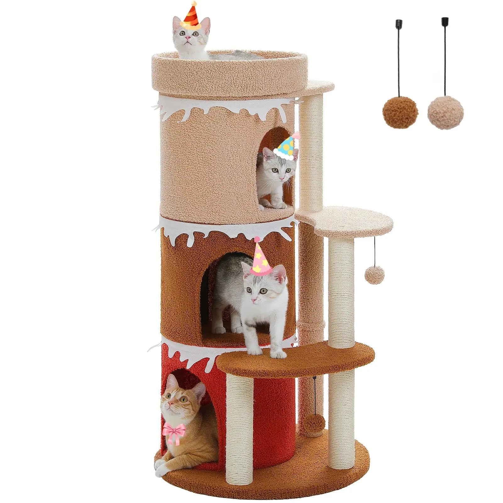 Cat Tree Tower Condo – Multi-Tier Cake Design, Sisal Scratching Posts, Indoor Cat House