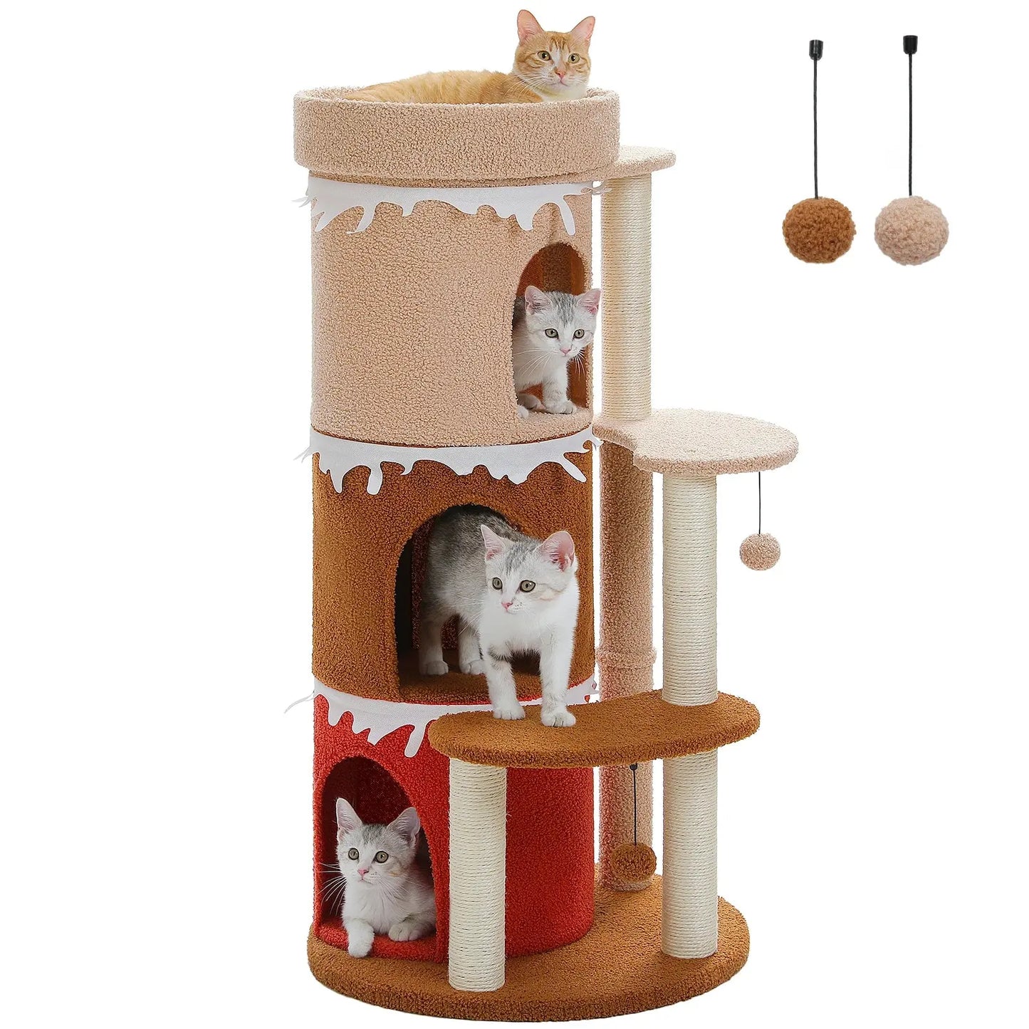 Cat Tree Tower Condo – Multi-Tier Cake Design, Sisal Scratching Posts, Indoor Cat House Amt0280Cc (200002984)