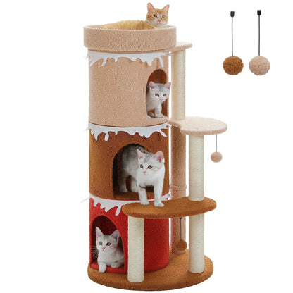 Cat Tree Tower Condo – Multi-Tier Cake Design, Sisal Scratching Posts, Indoor Cat House Amt0280Cc (200002984)