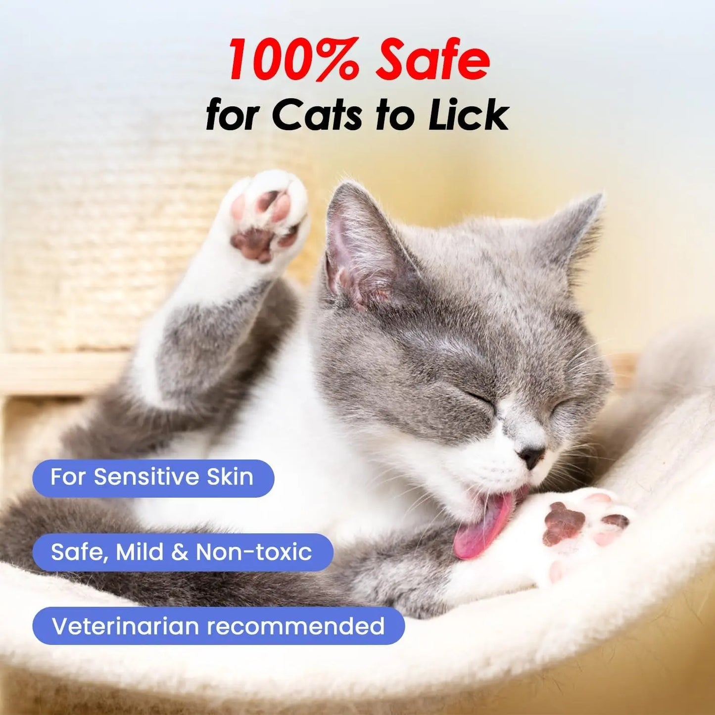 Cat Waterless Shampoo No Rinse Hypoallergenic Detangling Odor Control