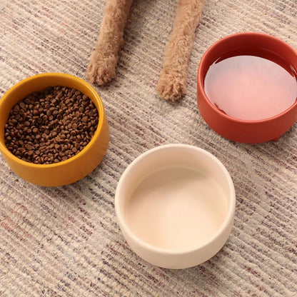 Ceramic Cat & Dog Pet Bowl, Elevated Stoneware Feeder, Dishwasher Safe