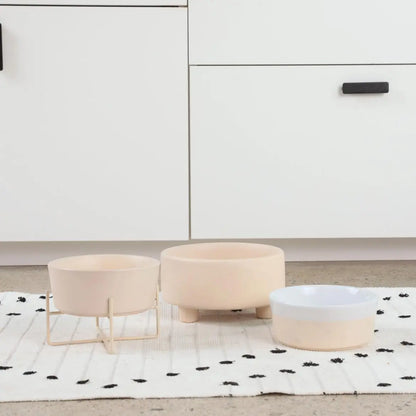 Ceramic Cat & Dog Pet Bowl, Elevated Stoneware Feeder, Dishwasher Safe