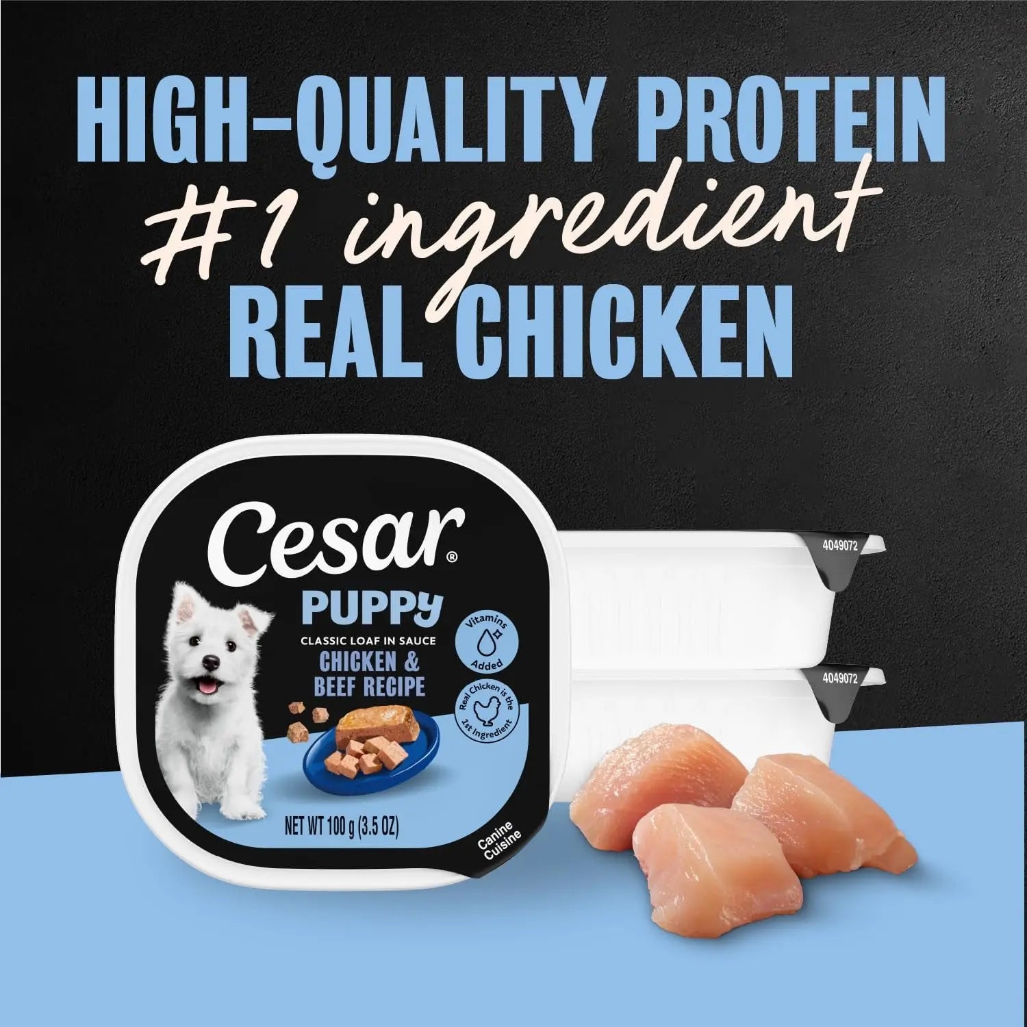 Cesar Puppy Classic Wet Dog Food Chicken & Beef or Variety Pack 3.5oz 24ct