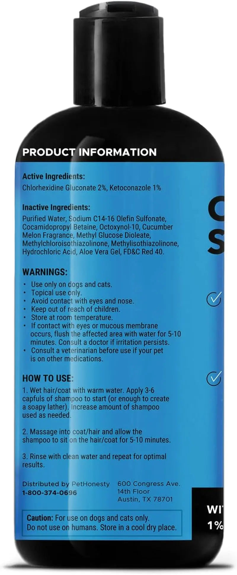 Chlorhexidine Itch Relief Pet Shampoo – Dogs & Cats, 16oz for Allergies, Itching, Skin and Coat Supplement