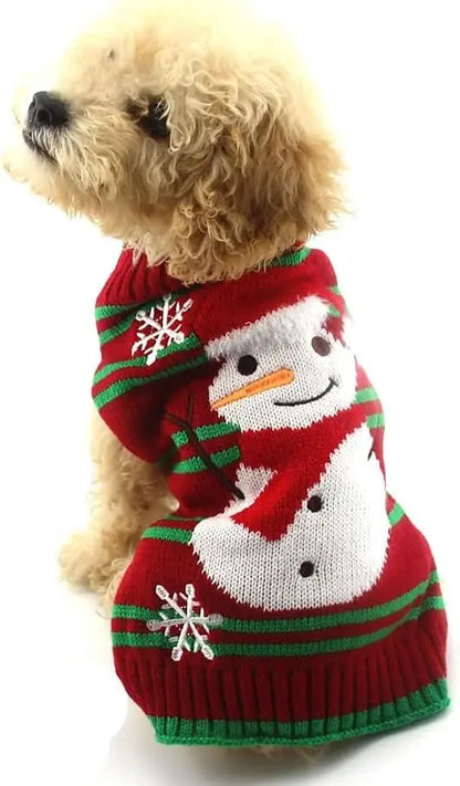 Christmas Dog Sweater – Various Patterns Knit Holiday Pet Clothes XS–3XL 3-Red Thick Snowman 3X-Large (Pack Of 1)