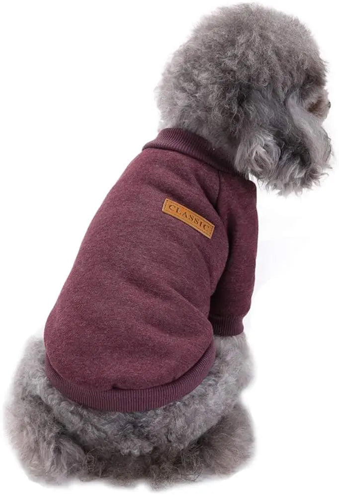 Classic Knit Dog Sweater – Warm Winter Soft Sweater for Small Dogs & Cats XXS–XL Brown
