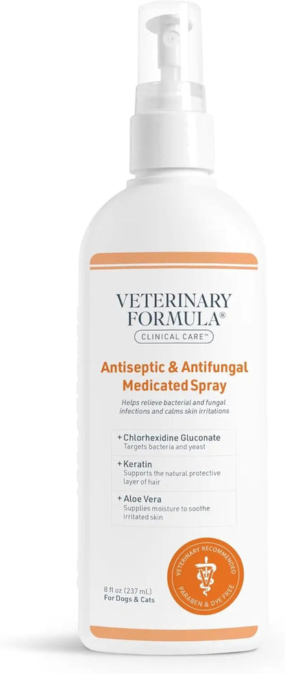 Clinical Care Antiseptic & Antifungal Medicated Shampoo for Dogs & Cats, 16 oz Spray