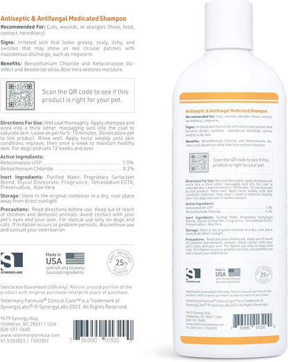 Clinical Care Antiseptic & Antifungal Medicated Shampoo for Dogs & Cats, 16 oz