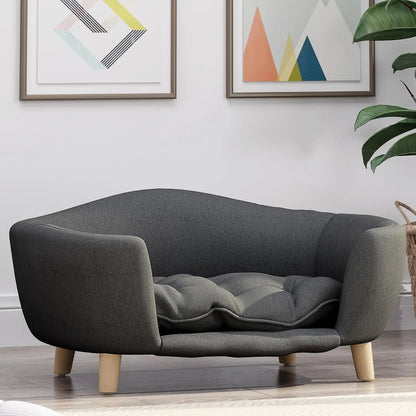 Corduroy Elevated Dog Sofa Bed with Wood Legs | Modern Living Suite