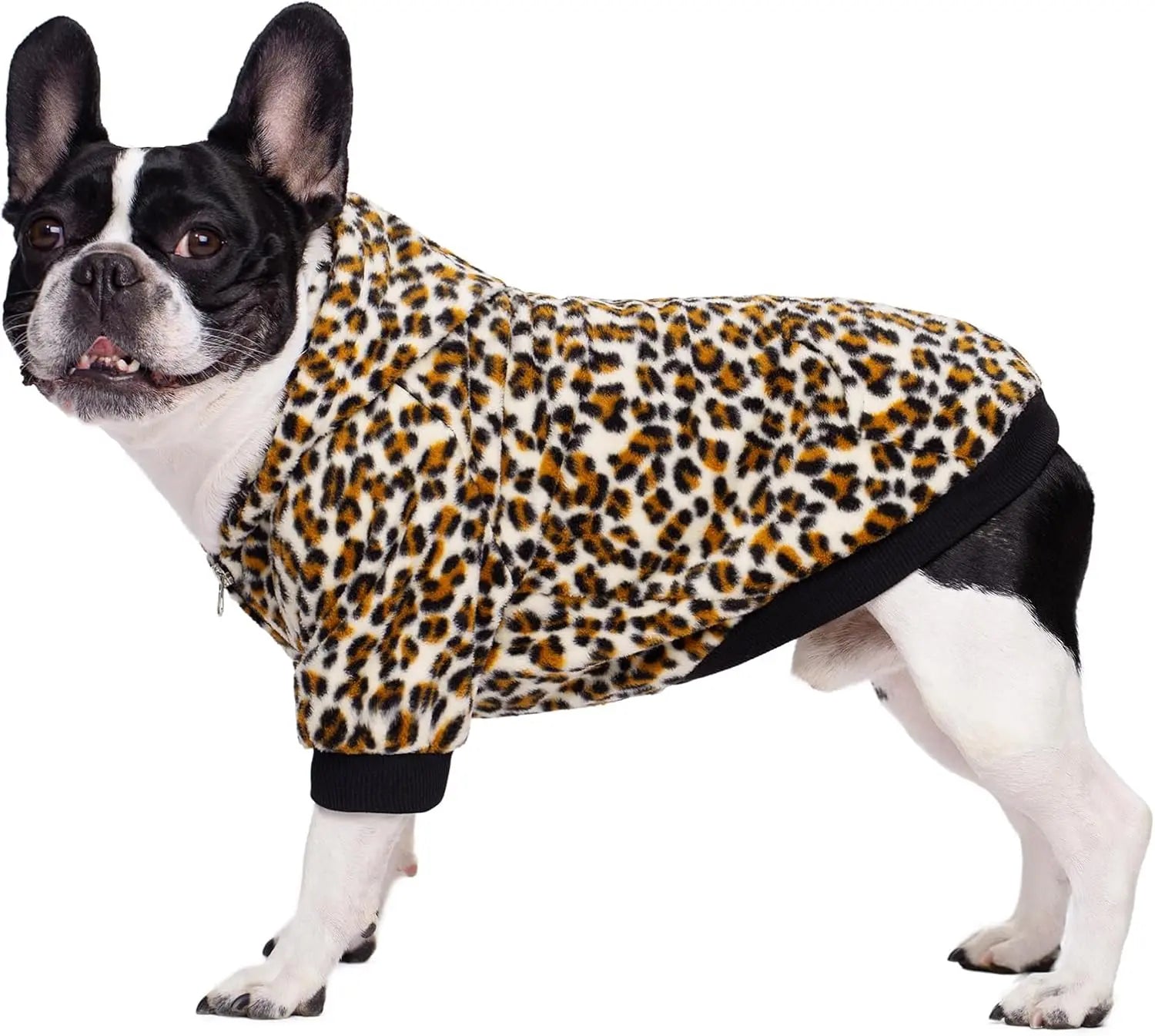 Cozy Dog Hoodie – Fleece Sweatshirt with Pockets for Small Dogs & Cats (XS-XXL) Leopard