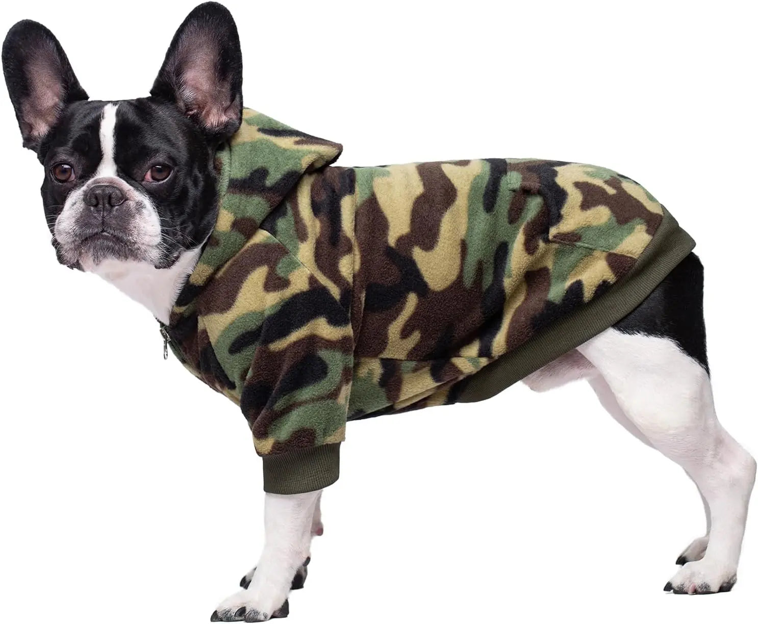 Cozy Dog Hoodie – Fleece Sweatshirt with Pockets for Small Dogs & Cats (XS-XXL) Camo