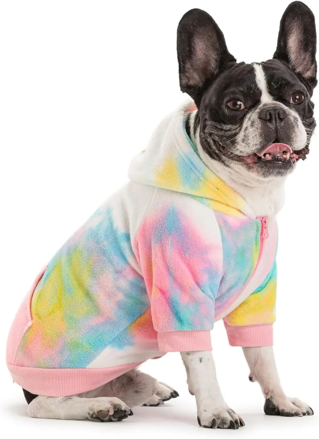 Cozy Dog Hoodie – Fleece Sweatshirt with Pockets for Small Dogs & Cats (XS-XXL) Pink+White