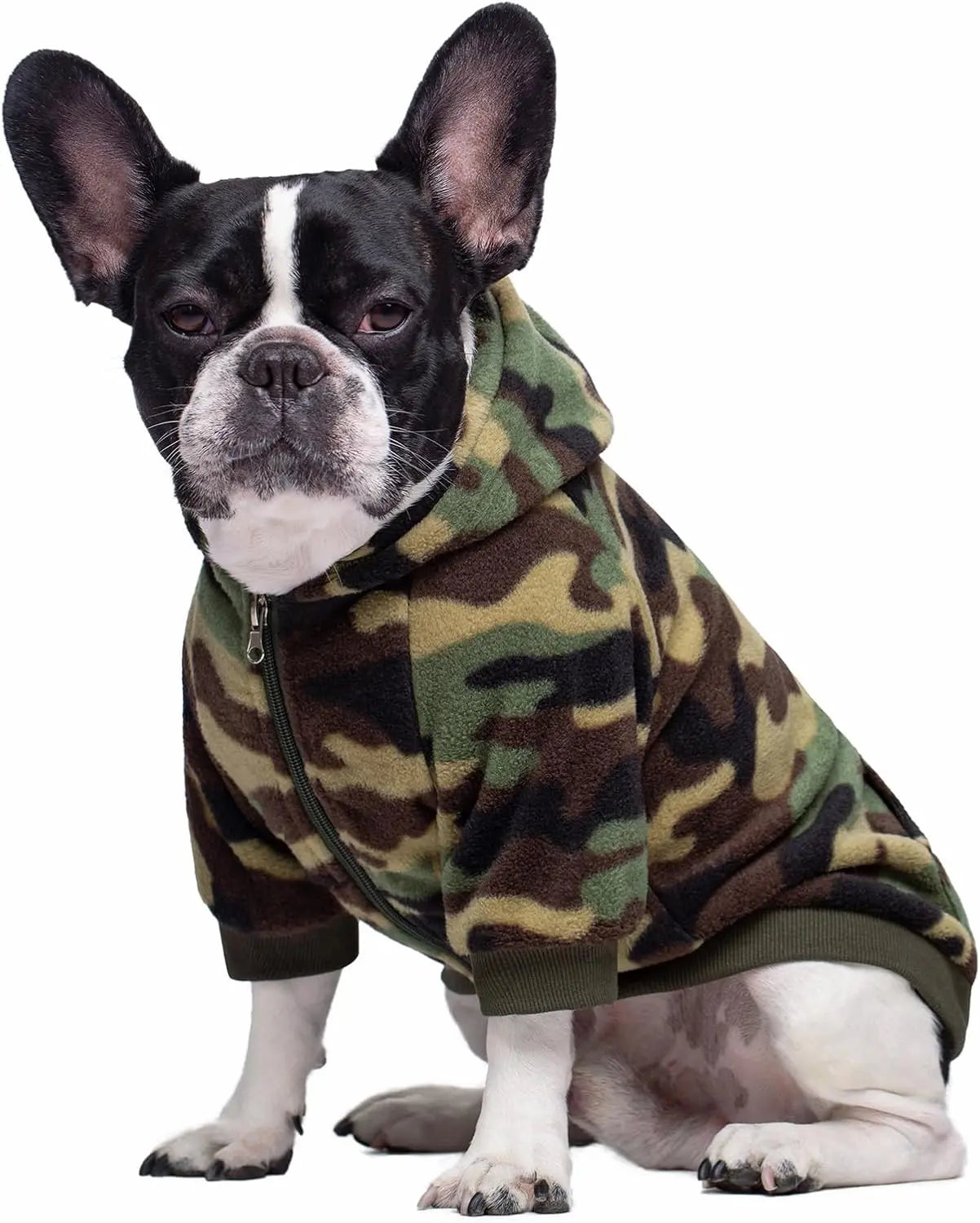 Cozy Dog Hoodie – Fleece Sweatshirt with Pockets for Small Dogs & Cats (XS-XXL) Camo M