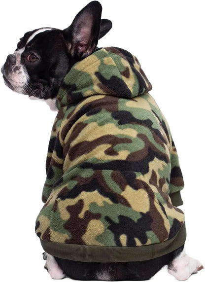 Cozy Dog Hoodie – Fleece Sweatshirt with Pockets for Small Dogs & Cats (XS-XXL) Camo Xxl