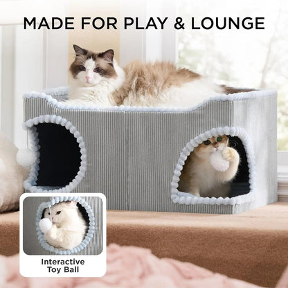 Cat Scratcher House with Removable Sisal Top, Foldable Cat Furniture