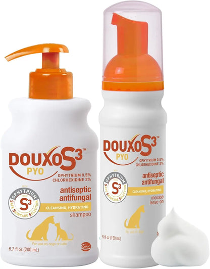 DOUXO S3 PYO Combo Set – Antibacterial Dog Shampoo & Mousse, 2-Pack Default Title