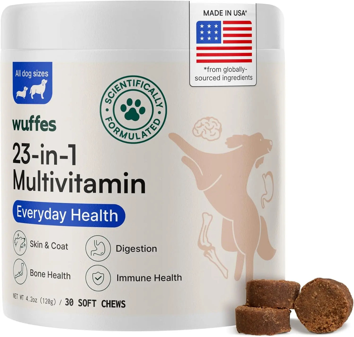 Daily Dog Multivitamin Soft Chews Joint Skin Immune Omega 3 Supplement 30Ct 30 Chews (Pack Of 1)