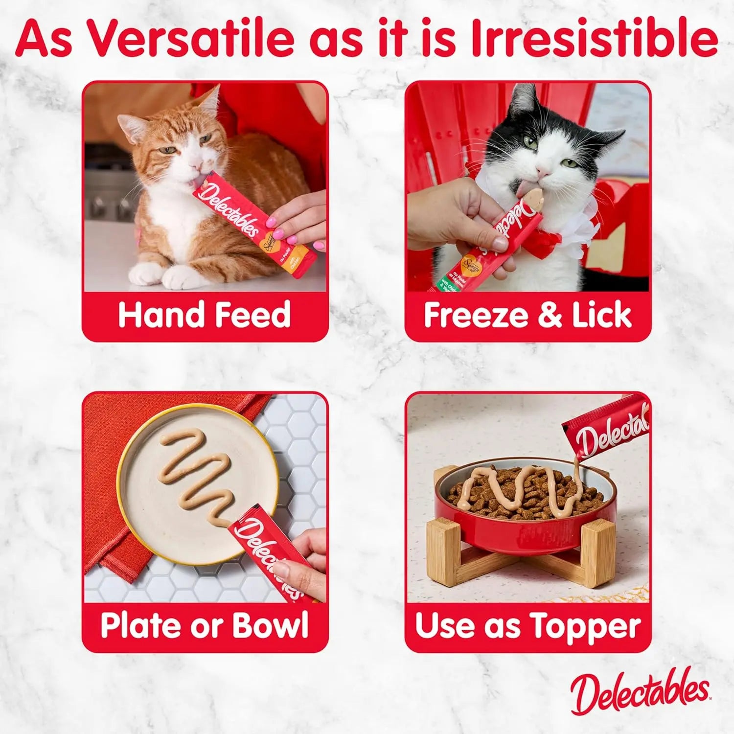 Delectables Squeeze Up Cat Treats Variety Pack, Creamy Puree Tubes