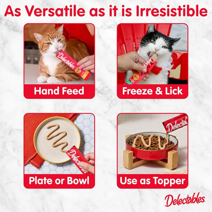 Delectables Squeeze Up Cat Treats Variety Pack, Creamy Puree Tubes